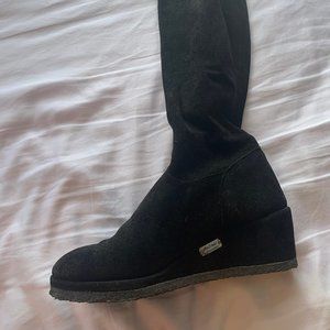Antonio L'artigiano Black Suede knee high boots